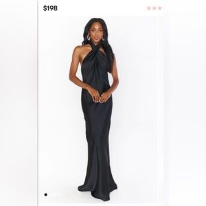 Show me Your Mumu Satin Jasmine Halter Maxi Dress